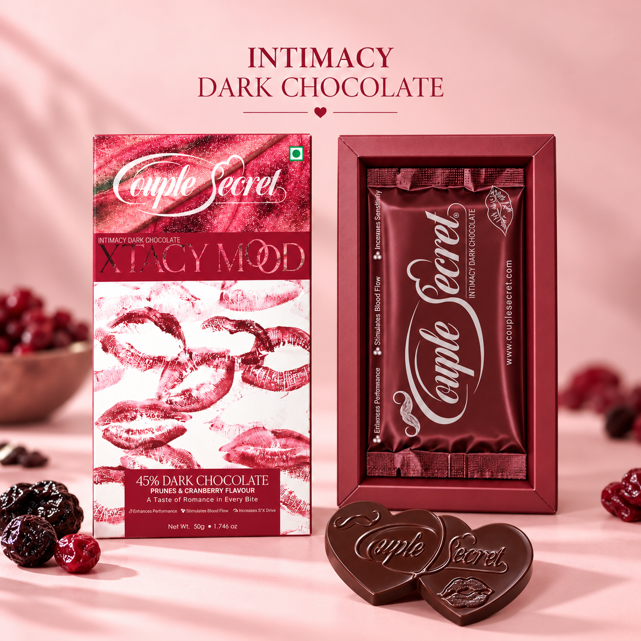 Xtacy Mood ( Intimacy Dark Chocolate) 50g  Prunes & Cranberry