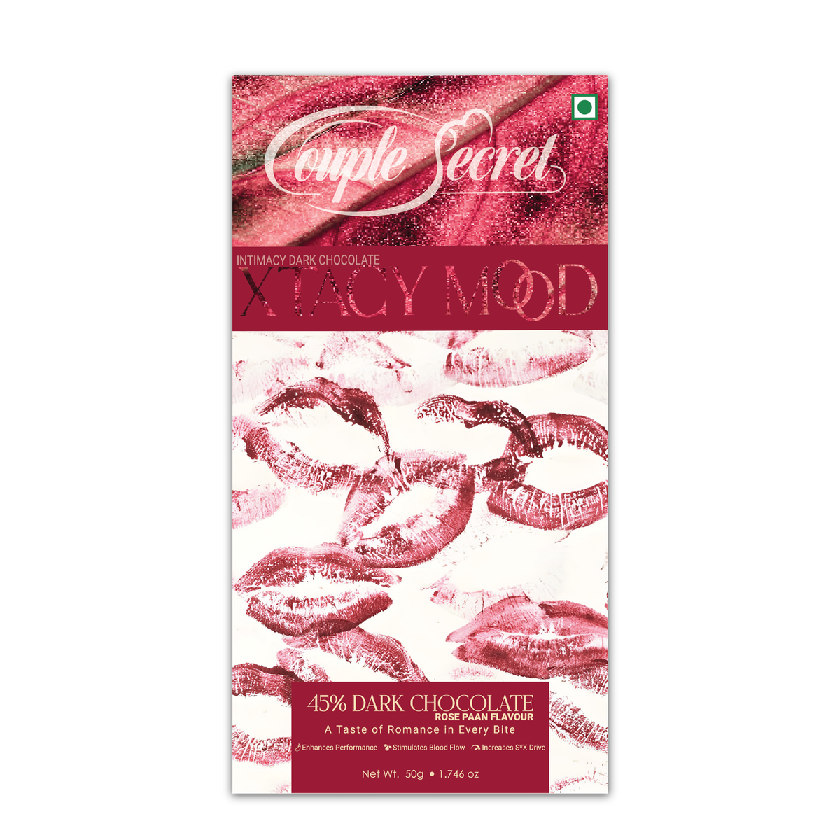 Xtacy Mood ( Intimacy Dark Chocolate) 50g Rose Paan